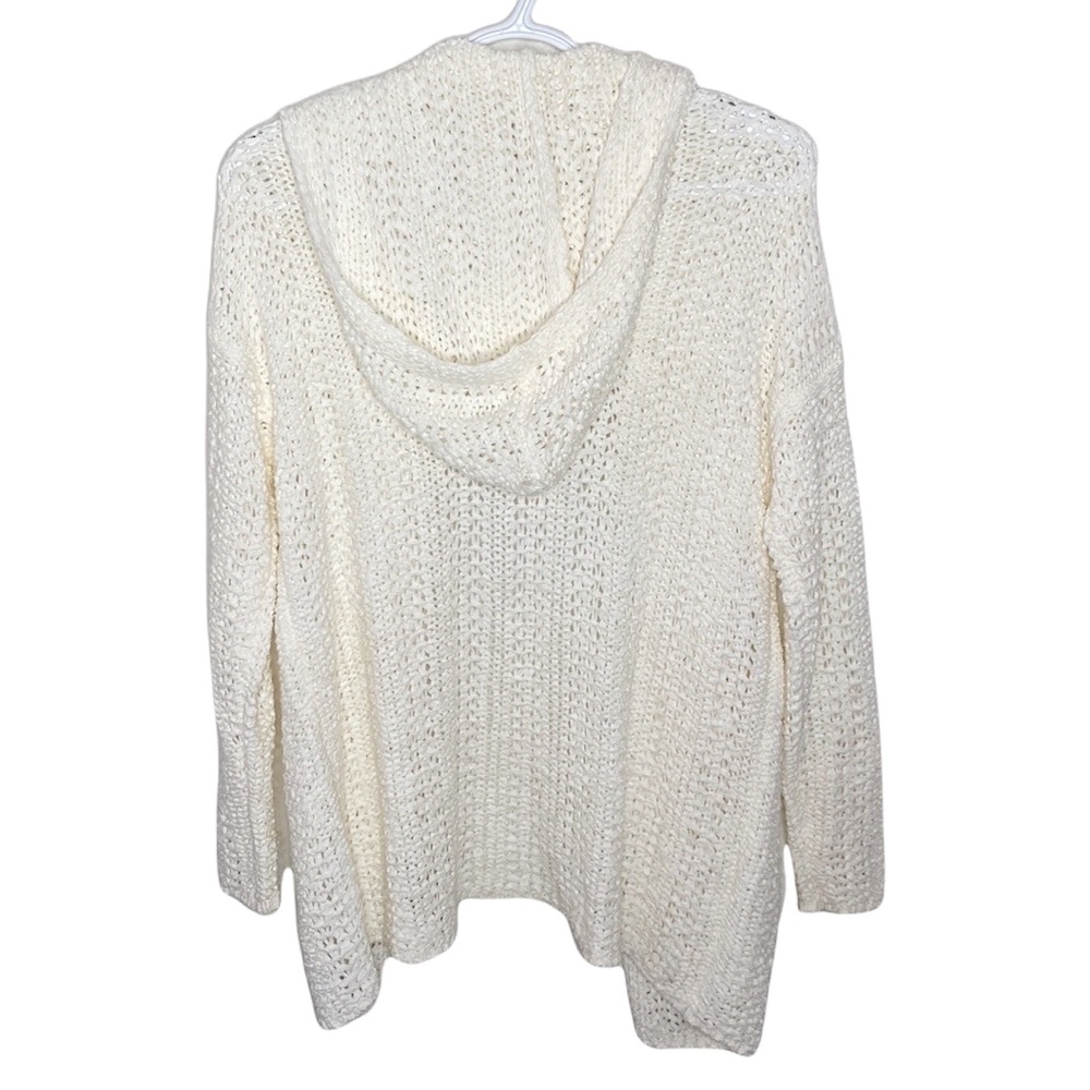Lou & Grey tape open knit hooded sweater cardigan size XS - Picture 2 of 10